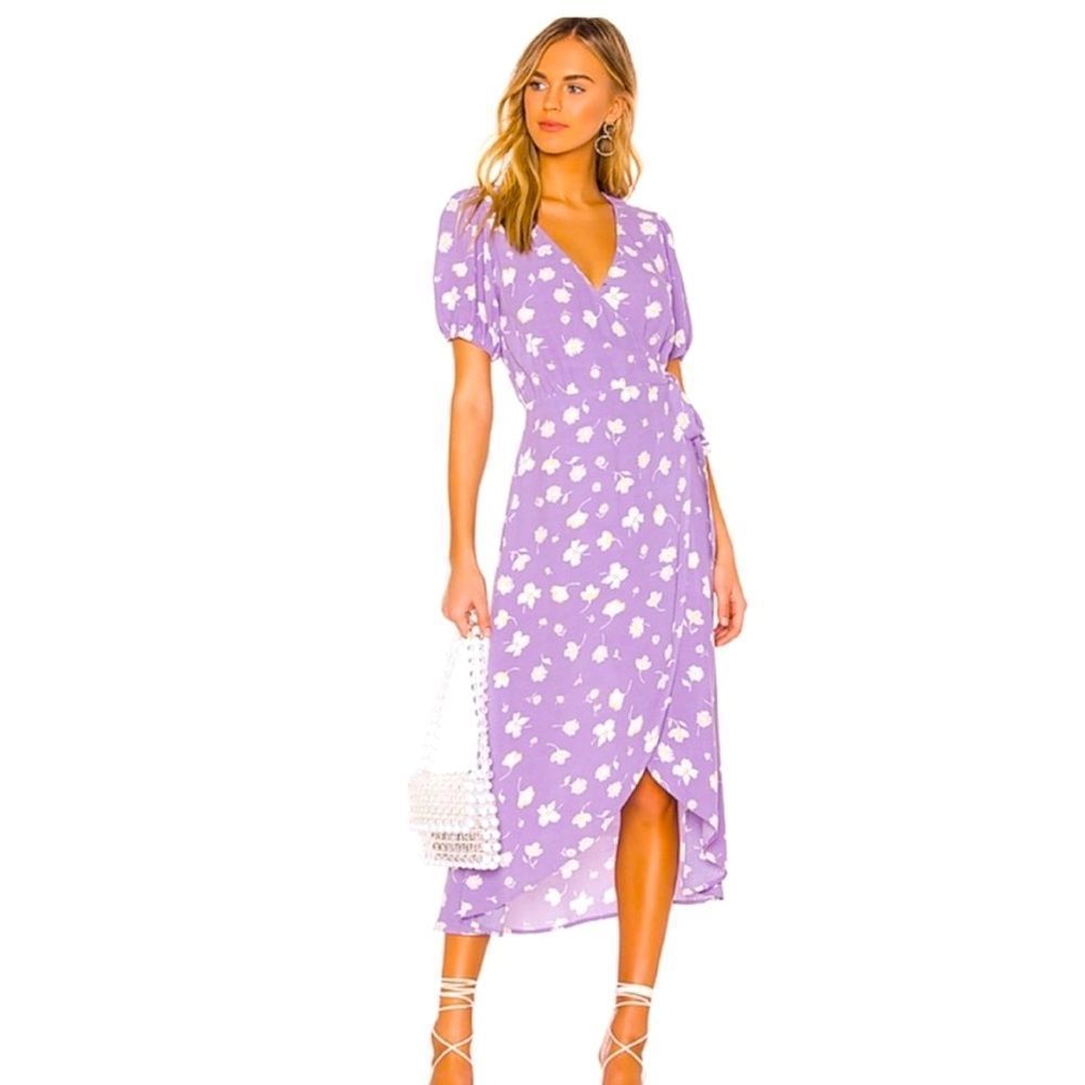 Sanctuary Purple Floral Wrap Dress